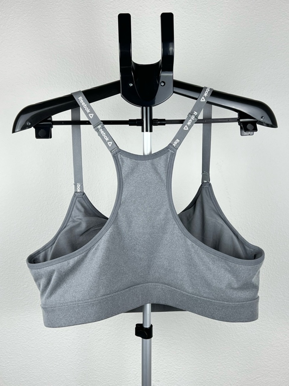 Reebok Sports Bra XXXL Gray Racerback Padded Workout Yoga Gym Activewear - Picture 2 of 6